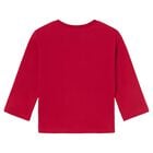 Younger Boys Red Puppy Long Sleeve Top, 1, hi-res