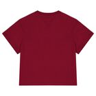 Boys Burgundy Logo T-Shirt, 1, hi-res