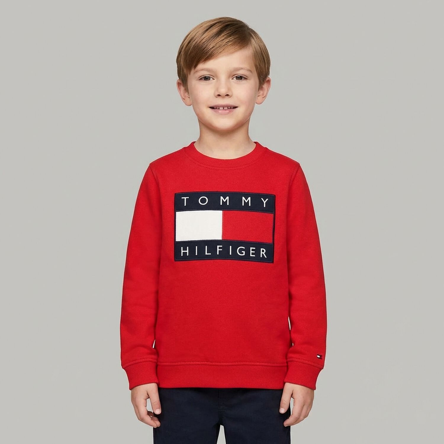 Boys Red Logo Sweatshirt, 2, hi-res