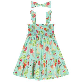 Girls Green Ice Cream Dress Set