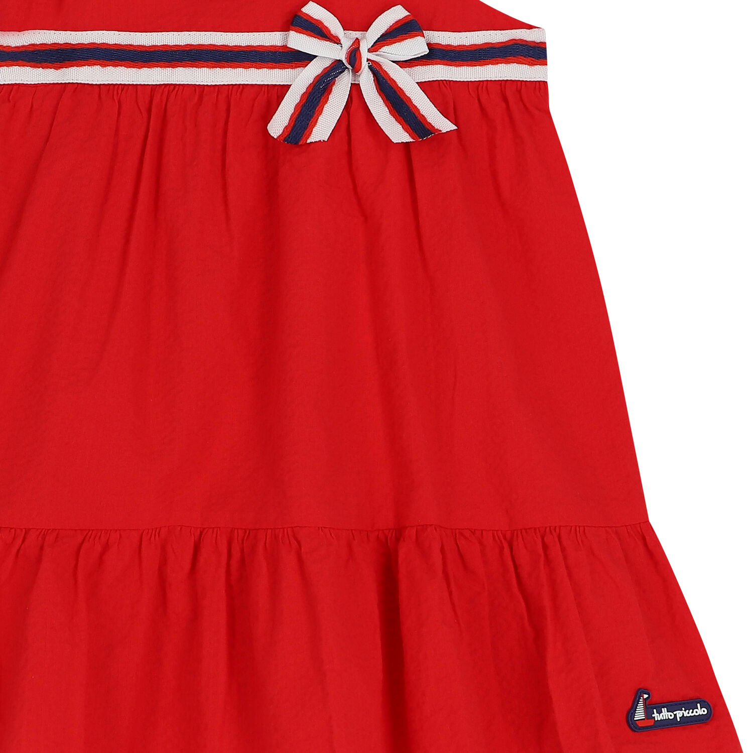 فستان بنات قطن باللون الاحمر, 1, hi-res