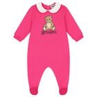 Baby Girls Pink Teddy Bear Logo Babygrow, 4, hi-res
