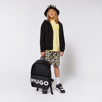 Boys Black & Yellow Logo Swim Shorts