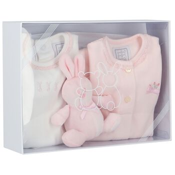 Baby Girls White & Pink Gift Set