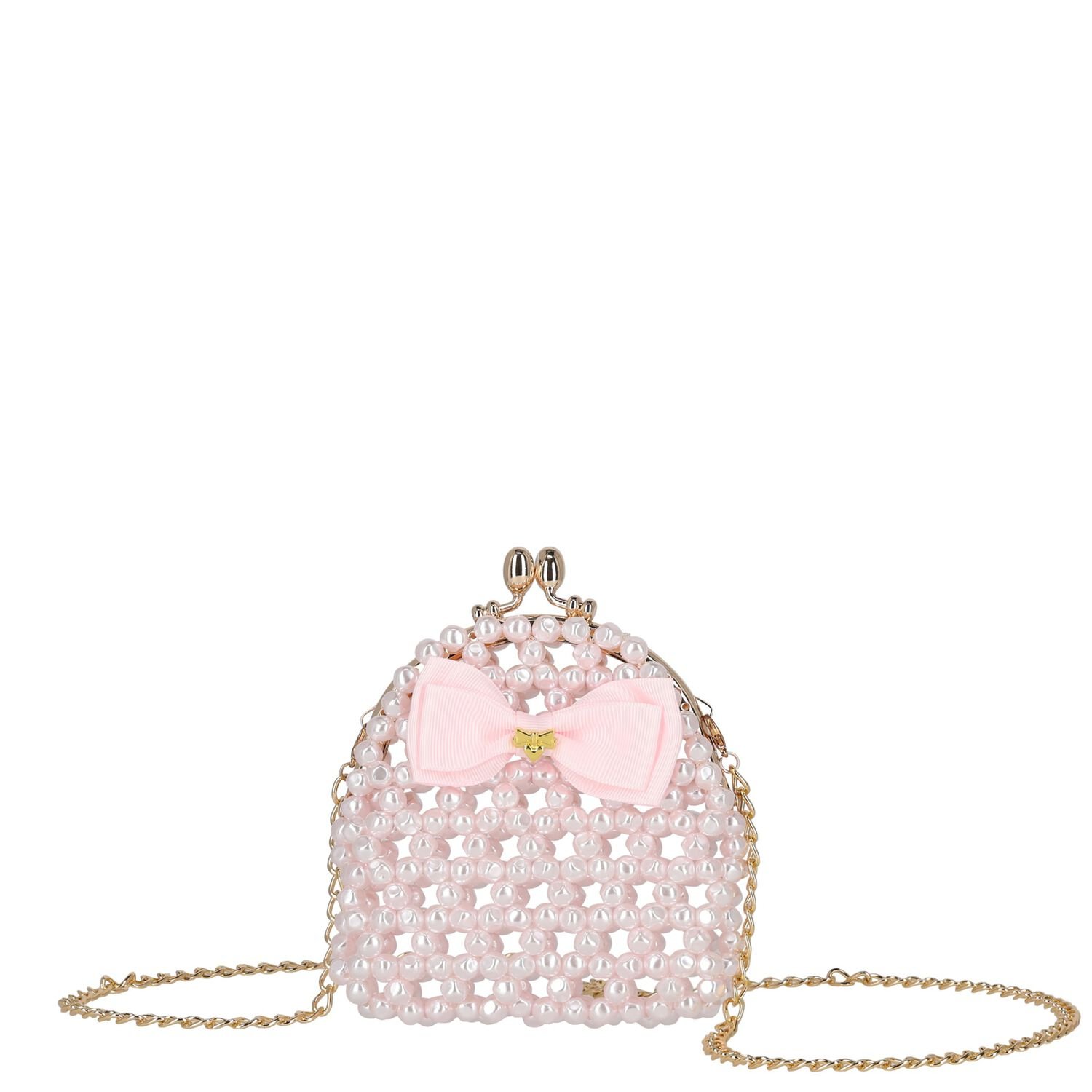 Girls Pink Pearl Handbag, 1, hi-res