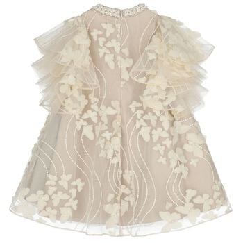 Girls Ivory Butterfly Tulle Dress