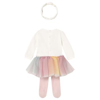 Baby Girls Ivory 3 Piece Bodysuit & Tutu Set