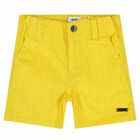 Younger Boys Yellow Logo Shorts, 1, hi-res