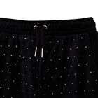 Girls Black Logo Embellished Joggers, 1, hi-res