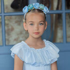 طوق شعر بنات بالزهور باللون الازرق, 1, hi-res