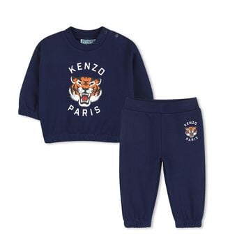 Younger Boys Navy Blue Tiger Logo Tracksuit