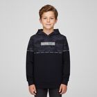 Boys Navy Camouflage Hooded Top, 1, hi-res