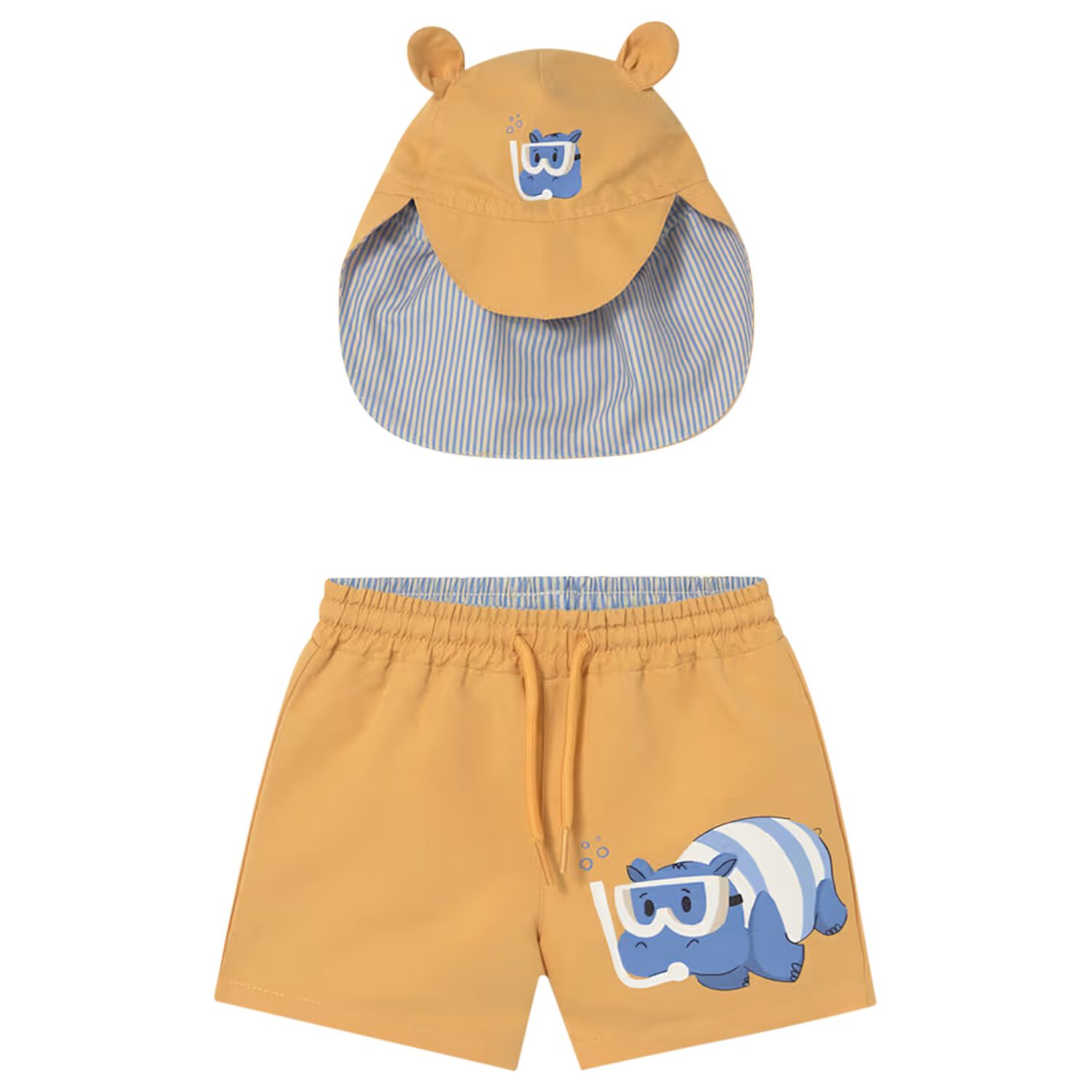 Younger Boys Yellow Swim Shorts Set, 1, hi-res