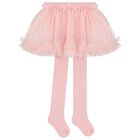 طقم بنات تنورة تول باللون  الوردي, 2, hi-res