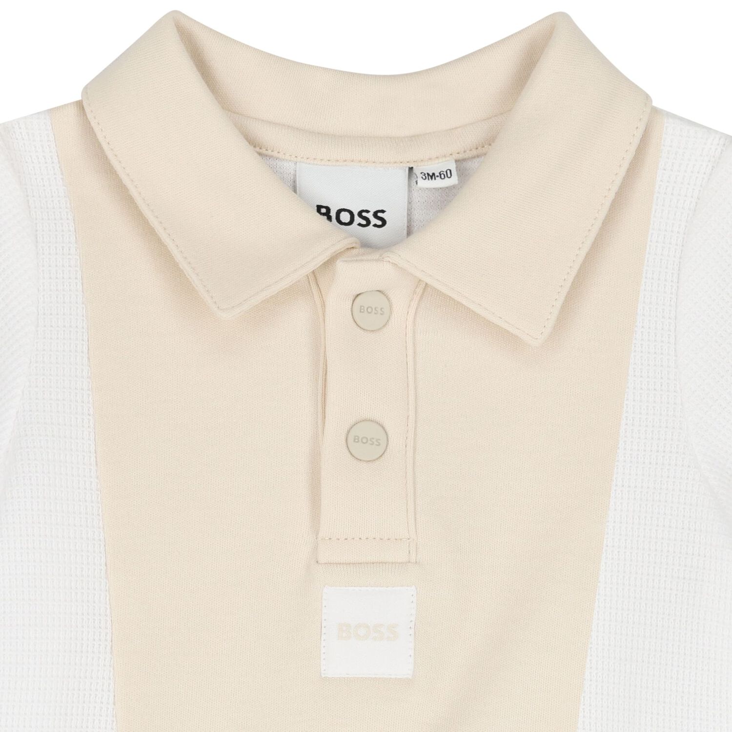 Baby Boys White & Beige Romper, 2, hi-res
