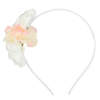 Girls White Flower Headband