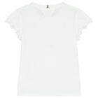Girls White Logo T-Shirt, 1, hi-res
