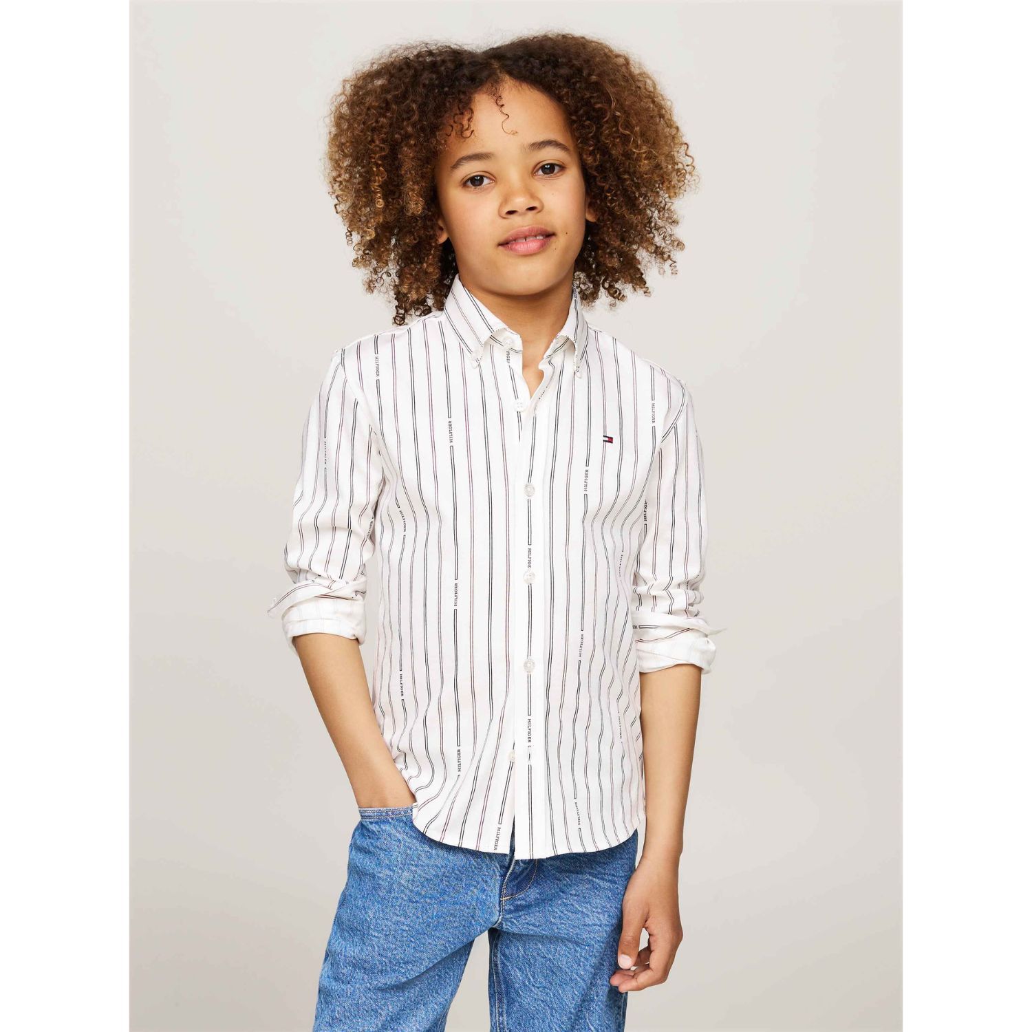 Boys Ivory Logo Shirt, 1, hi-res