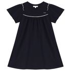 فستان بنات بالشعار باللون الكحلى, 1, hi-res