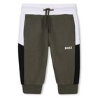 Younger Boys Green Logo Joggers, 2, hi-res