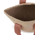 حقيبة يد قش بالشعار باللون البيج للبنات, 1, hi-res