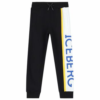 Boys Black Logo Joggers