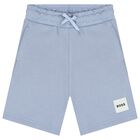 Boys Blue Logo Shorts, 1, hi-res
