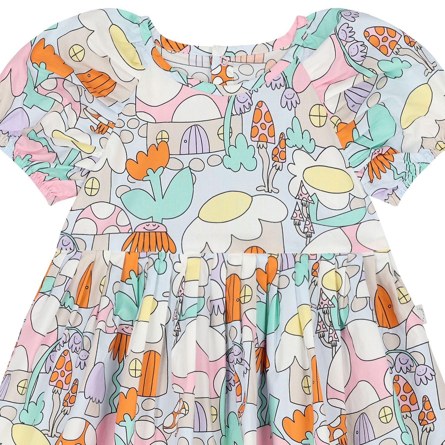 فستان بنات بالشعار متعدد الألوان, 1, hi-res image number null