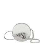 Girls Silver Rose Circular Shoulder Bag, 1, hi-res