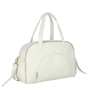 Ivory Faux Leather Quilted Baby Changing Bag