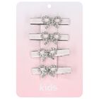 مشابك شعر مزينة بفيونكة باللون وردية للبنات (عبوة من 4 قطع), 1, hi-res