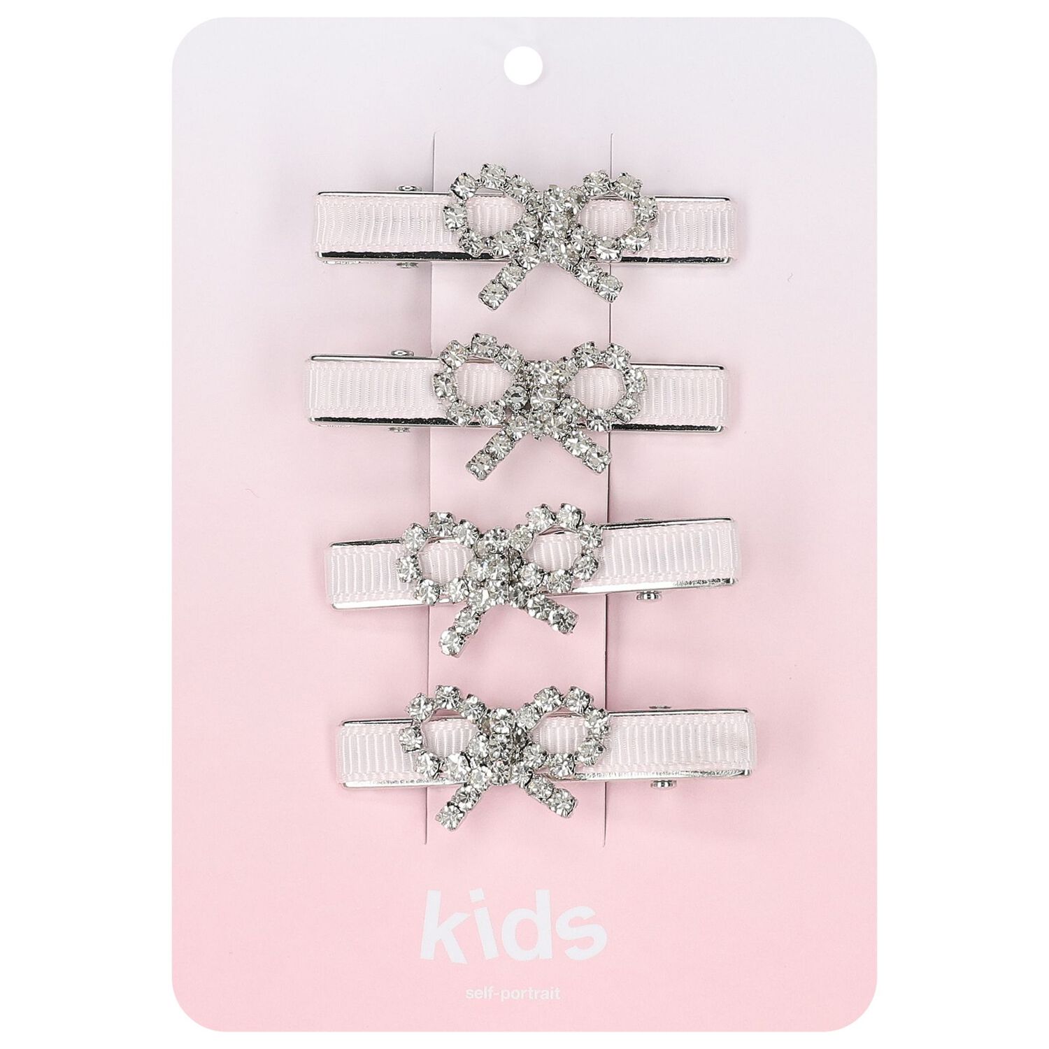 مشابك شعر مزينة بفيونكة باللون وردية للبنات (عبوة من 4 قطع), 1, hi-res image number null