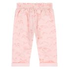 طقم بنطال بشعار النمر باللون   الوردي للفتيات , 1, hi-res