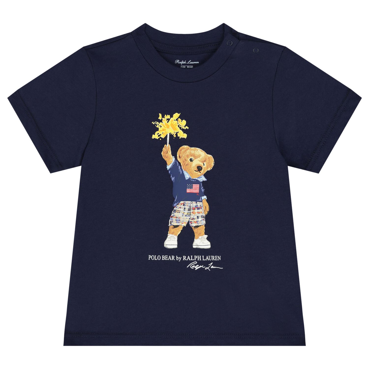 Baby Boys Navy Blue Polo Bear T-Shirt, 1, hi-res