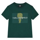 تيشيرت أولاد بالشعار باللون الأخضر, 1, hi-res