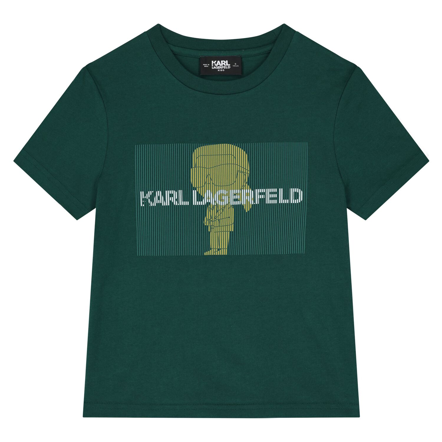 تيشيرت أولاد بالشعار باللون الأخضر, 1, hi-res