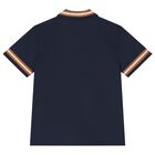 Boys Navy Blue Logo Polo Shirt, 1, hi-res