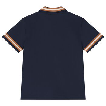 Boys Navy Blue Logo Polo Shirt