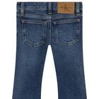 Girls Blue Denim Logo Jeans, 1, hi-res