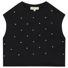 بلوزة بناتية باللونين الأسود والذهبي, 1, hi-res