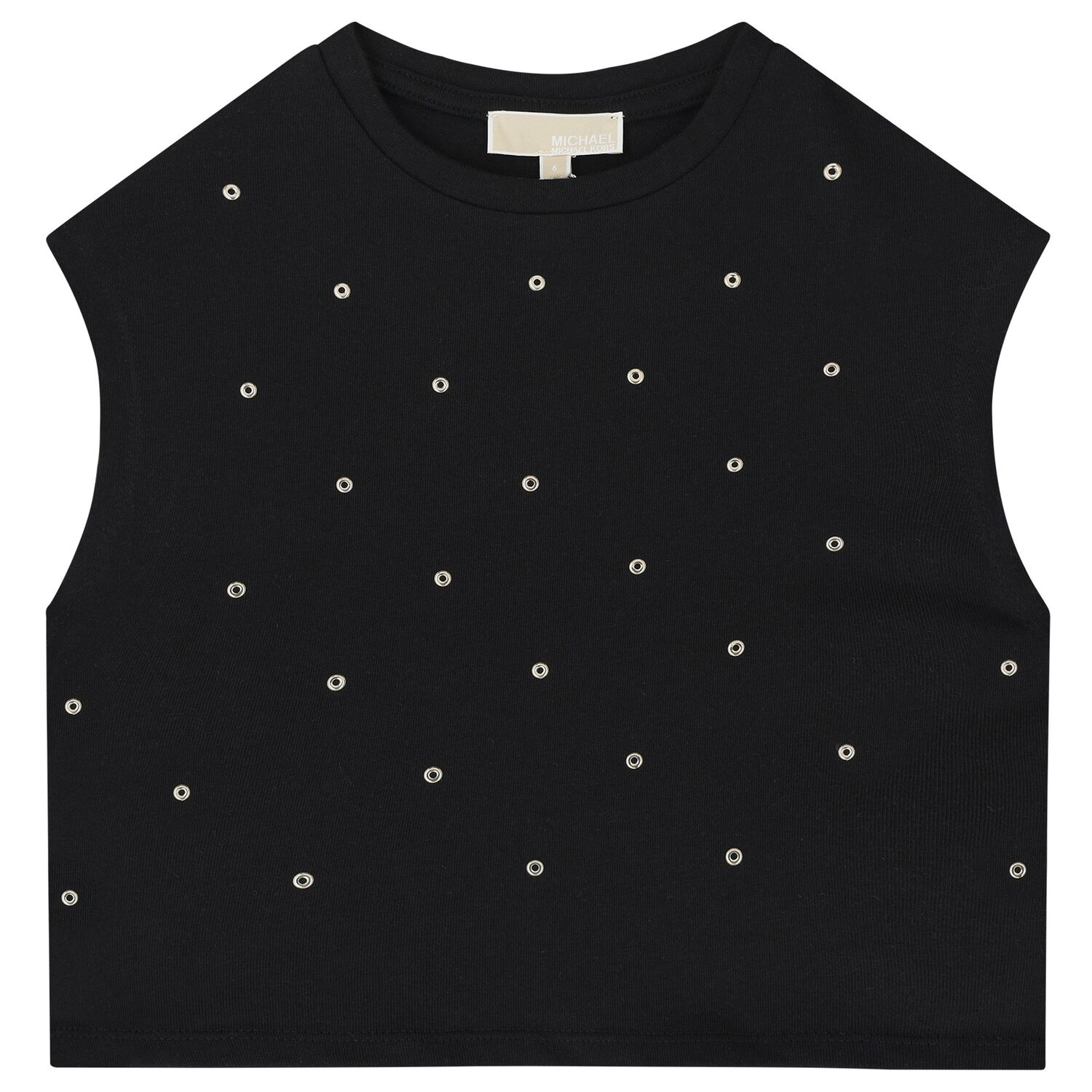 بلوزة بناتية باللونين الأسود والذهبي, 1, hi-res