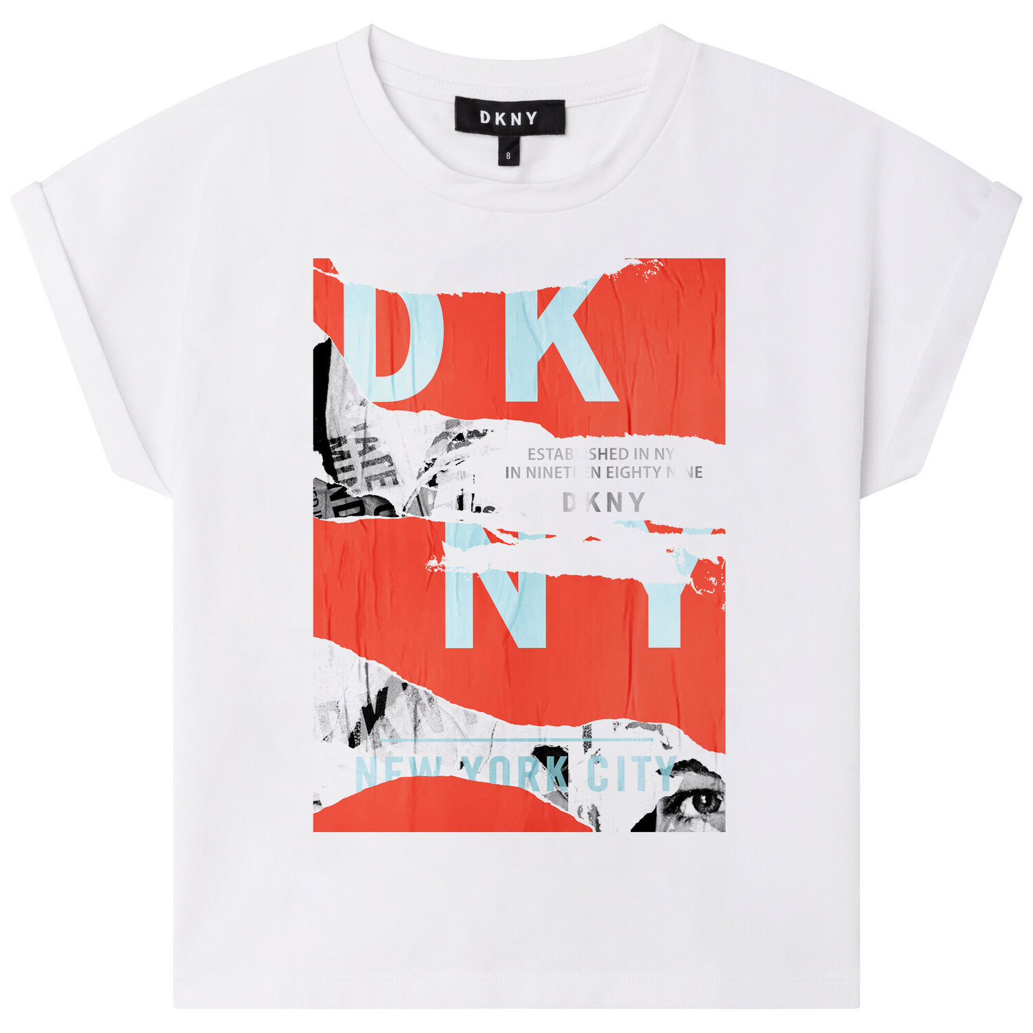Girls White Logo T-Shirt, 1, hi-res