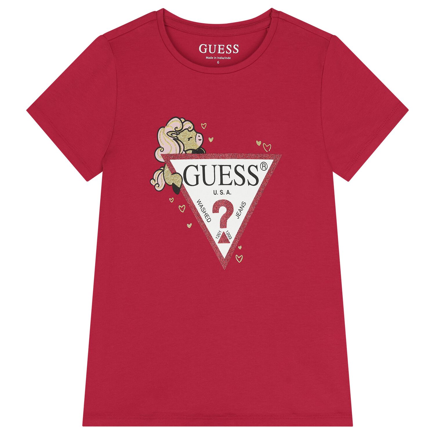 Girls Red Logo T-Shirt, 2, hi-res