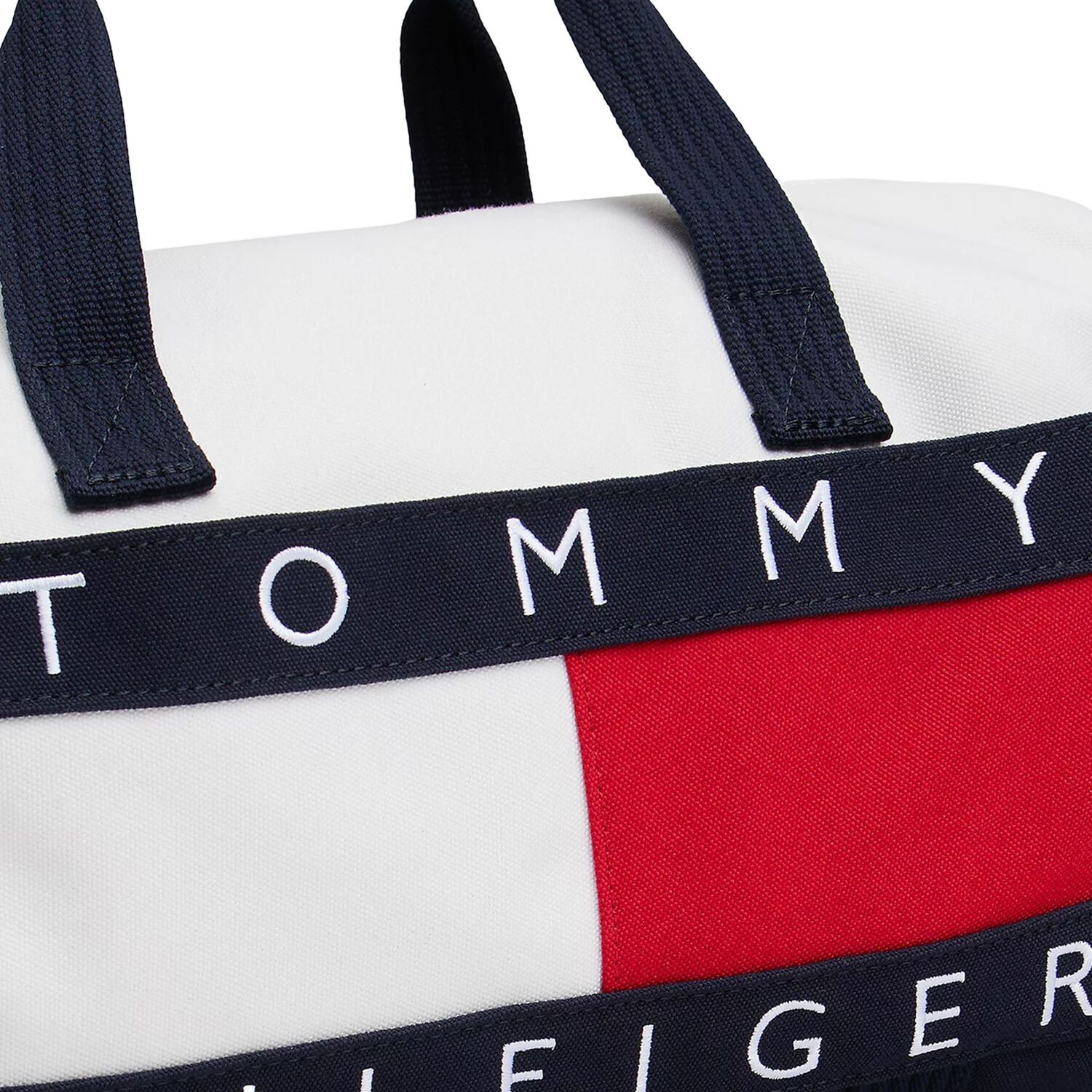 Navy Blue, White & Red Duffel Bag, 1, hi-res