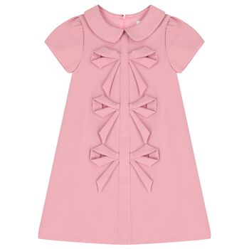 Girls Pink Bow Dress