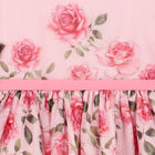 فستان بنات شيفون بالزهور باللون الوردي, 1, hi-res