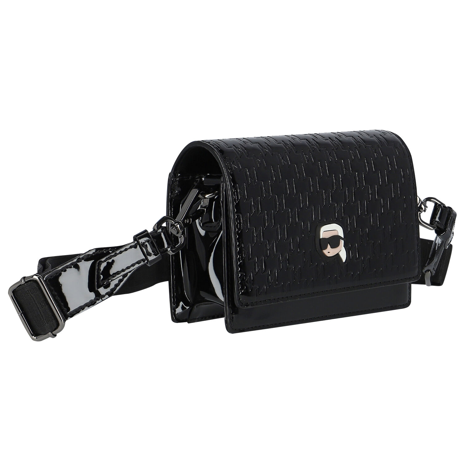 حقيبة يد بنات بالشعار باللون الاسود, 1, hi-res