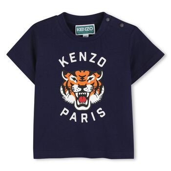 Younger Navy Blue Tiger Logo T-Shirt