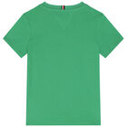 تيشيرت أولاد بالشعار باللون الاخضر, 1, hi-res