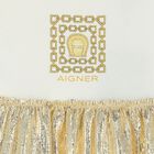 Younger Girls Ivory & Gold Logo Dress, 1, hi-res